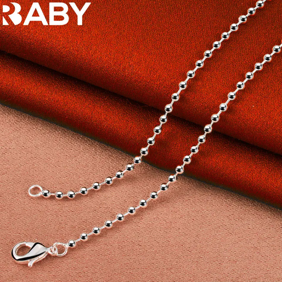 Urbaby 925 Sterling Silver 40-75Cm 2Mm Beads Necklace For Women Anniversary Gift Popular Wild Fashion Romantic Jewelry S6F4D7A02Fc81438Aa3D6C6A5887544B8K