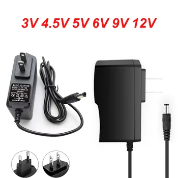 อะแดปเตอร์แปลงไฟ AC เป็น DC 3V 4.5V 5V 6V 9V 12V อุปกรณ์จ่ายไฟแบบสวิตชิ่งอเนกประสงค์ 1A พร้อมปลั๊ก EU/US 1