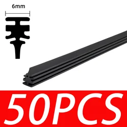 Premium Natural Rubber Car Wiper Replacement Strips | Multiple Quantity Options - 22inch (50PCS)