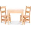 Solid Wood Table and 2 Chairs Set - Light Finish Furniture for Playroom 2