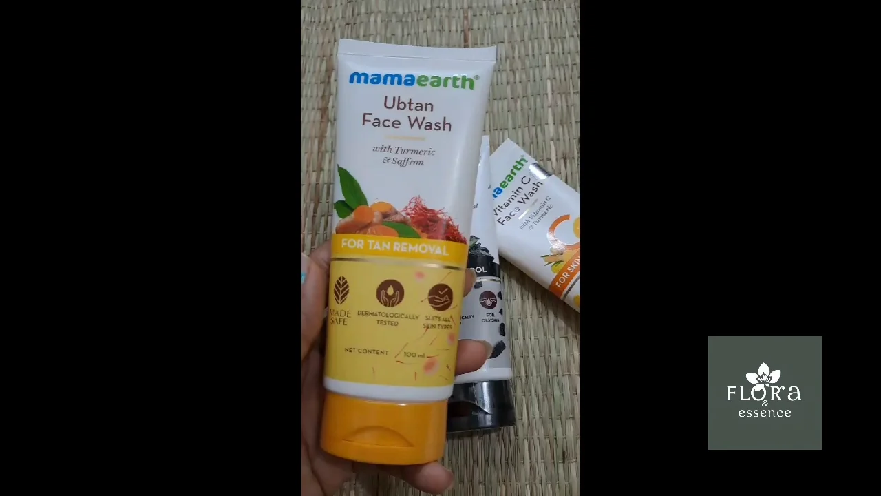 Mamaearth Ubtan/Vitamin C/Charcoal Face Wash | Helps Reduce Tanning & Sun Damage | Gently Cleanses Dirt & Excess Oil (100ml)