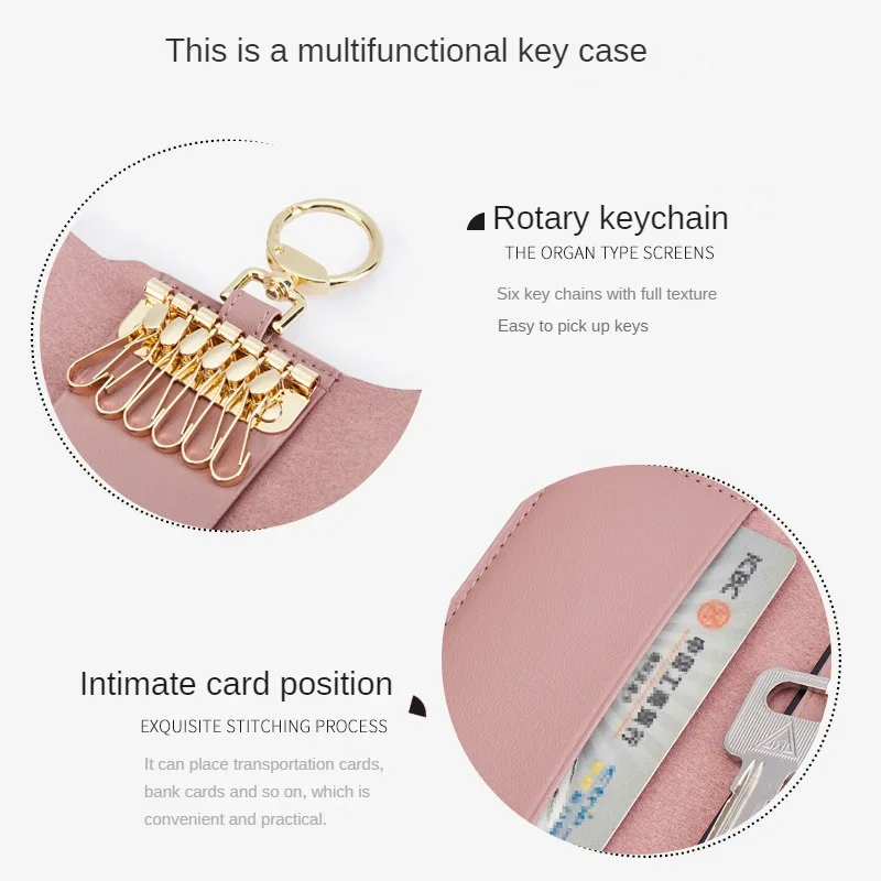 GOLF Key Bag Women's Multi functional Key Bag Compact Mini Keychain Large Capacity Card 2-in-1