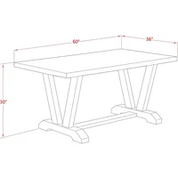 VT626 V-Style Kitchen Dining Table - a Rectangle Wooden Table Top with Stylish Legs, 36x60 Inch, Multi-Color 2