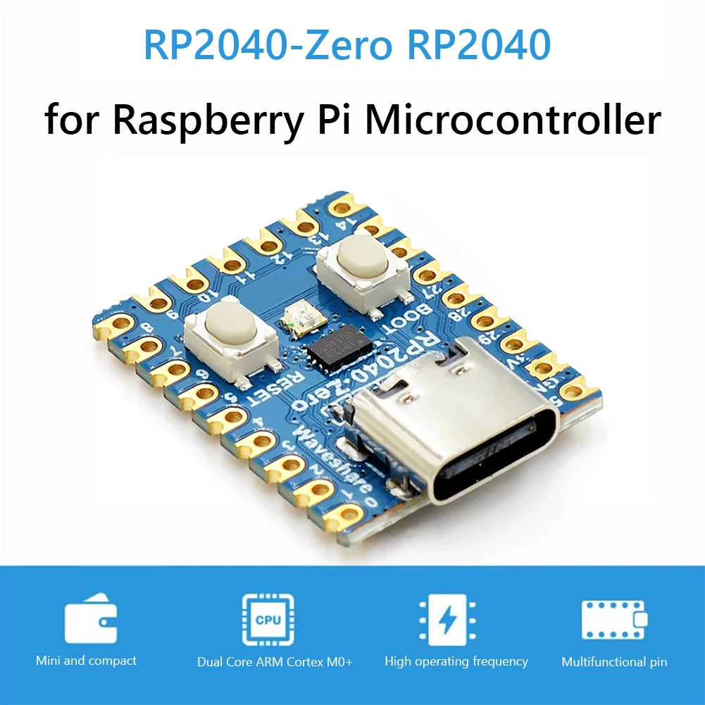 RP2040-Zero �̴� ���� ���� ����ũ����Ʈ�ѷ�, RP2040 ��� �ھ� ���μ���, 133MHz �۵� ���ļ�, ����� ���̿�