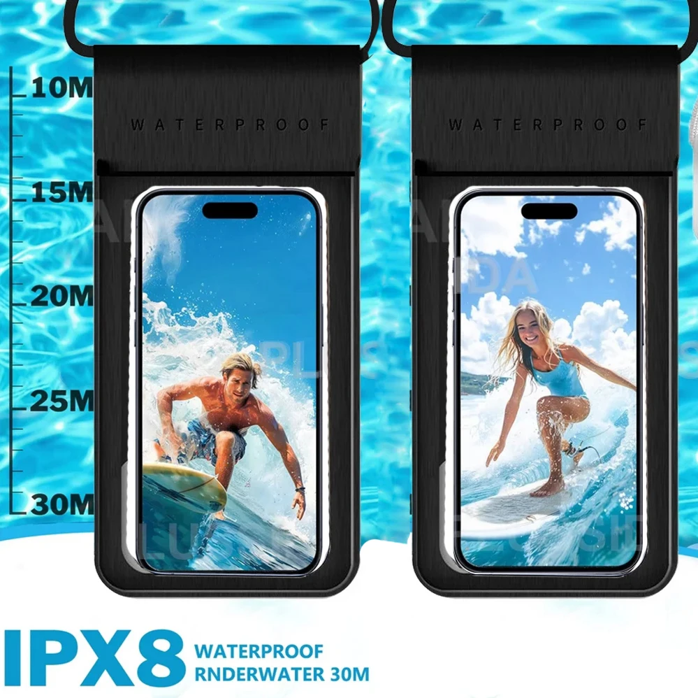 Universal Waterproof Phone Case and Diving Pouch for Swimming and Beach Use