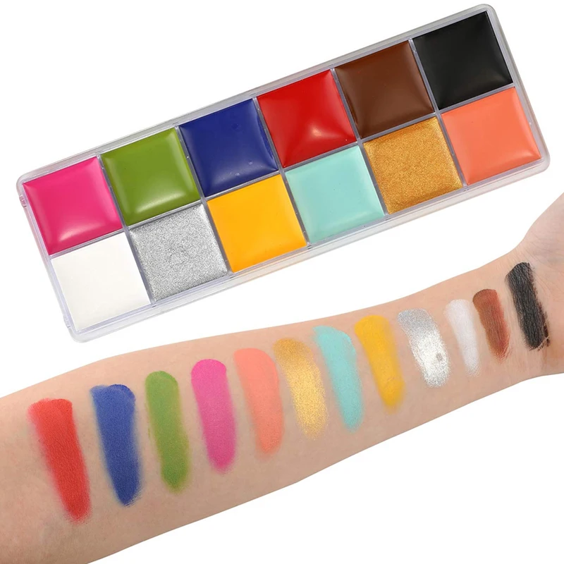 12/20 Colors Face Body Painting Fake Blood ,Halloween Professional Special Effects Makeup Kit with Wound Modeling Scar Wax 4