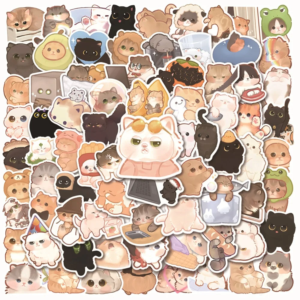 50/100 stücke niedlichen Katze Aufkleber Kinder DIY Spielzeug Notizbuch Briefpapier Scrap booking Tagebuch Laptop Telefon Kühlschrank Kawaii Tier Aufkleber – Detail 2