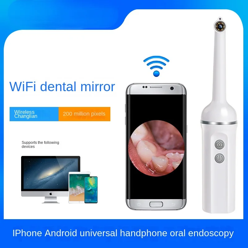 

Klw Dimmable 6LEDS 7mm Len Wifi Version HD 1080P Visual Dental Mirror Adult Child Dental Endoscopic Dental Inspection Instrument