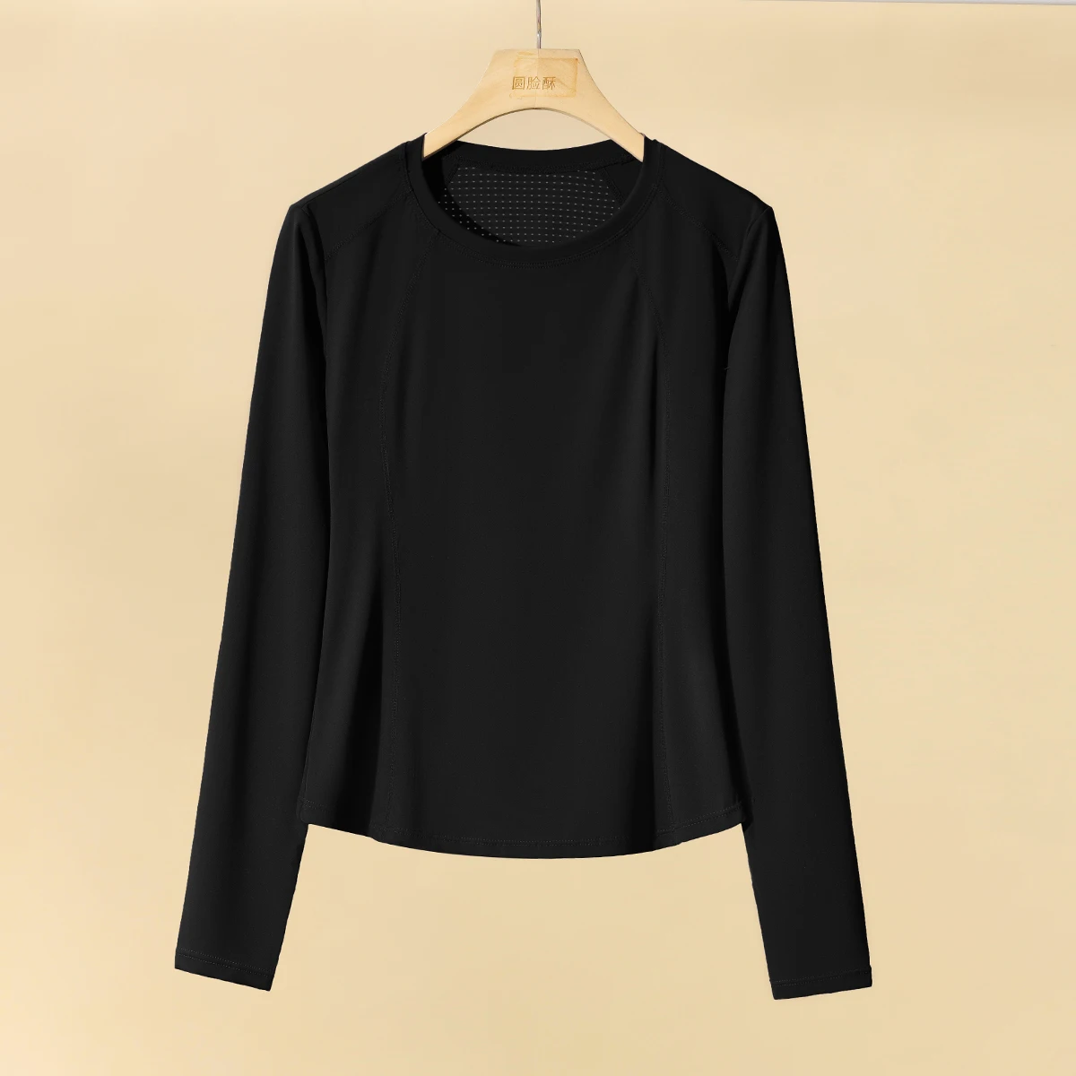 DRUR Gym Top Langarm-Sportshirt mit Gesäßtasche, Trainingskleidung für Damen, schnell trocknend, Yoga-Pullover, Lauf-T-Shirts – Detail 4