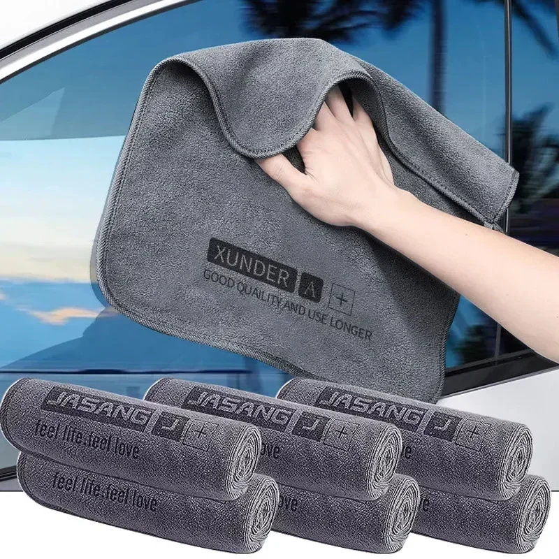 Car Microfiber Towel Car Detailing Towels Absorbent Reusable Washcloths Wipes Rags Cleaner for Garage House Bathroom Mirror