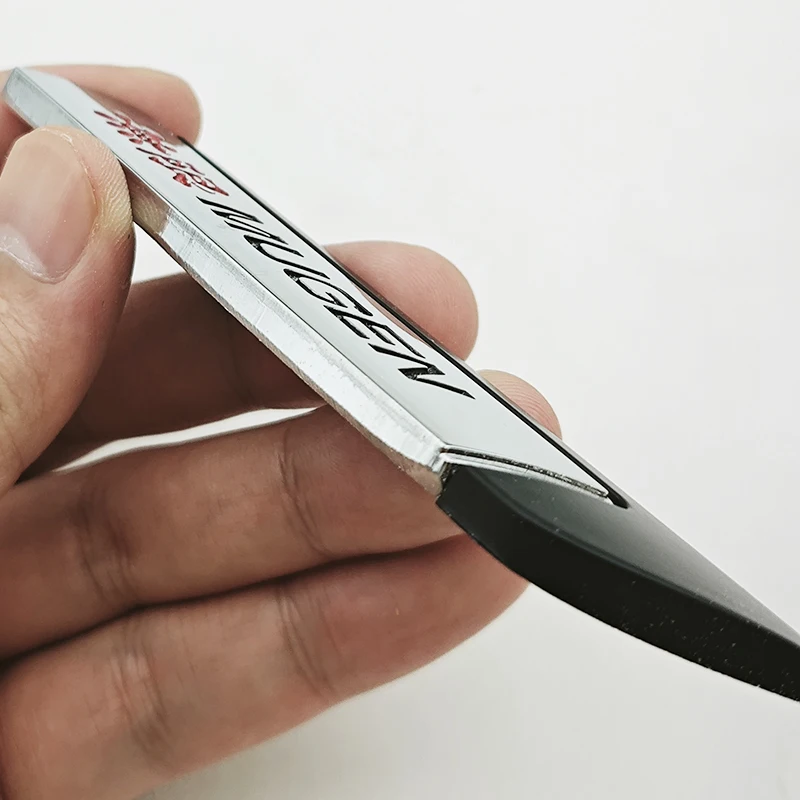 2개입 3D 메탈 자동차 스티커 양면 펜더 로고 무겐 리어 트렁크 엠블럼 데칼 자동차 액세서리