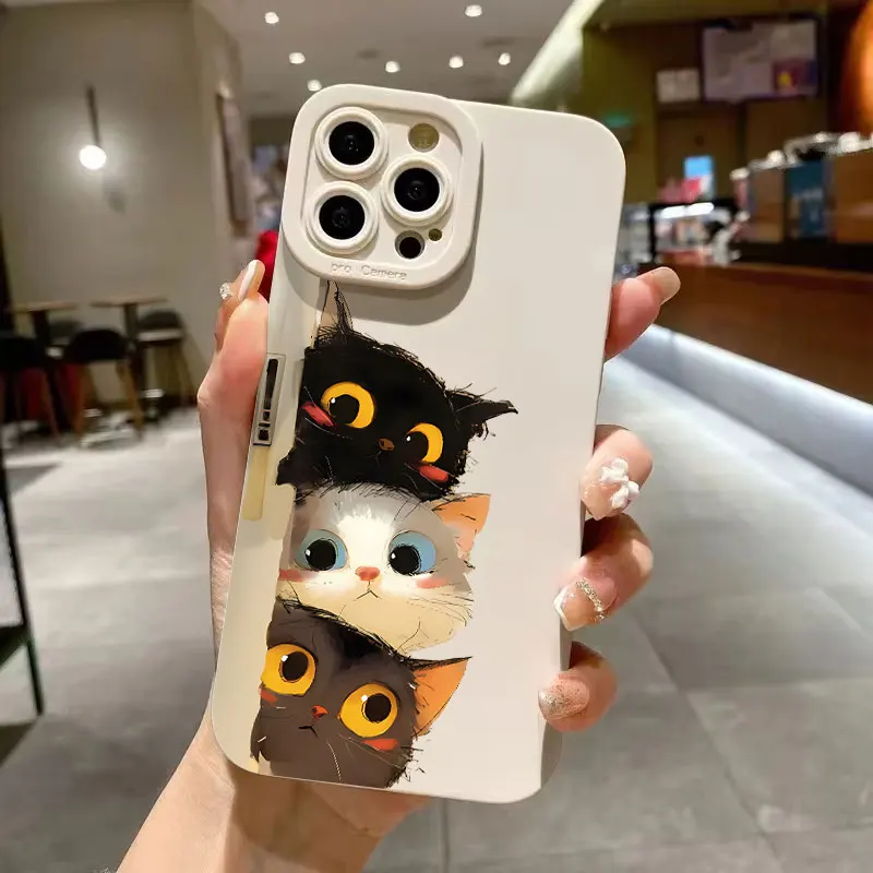 Charming Three Little Cats Silicone Phone Case Cover