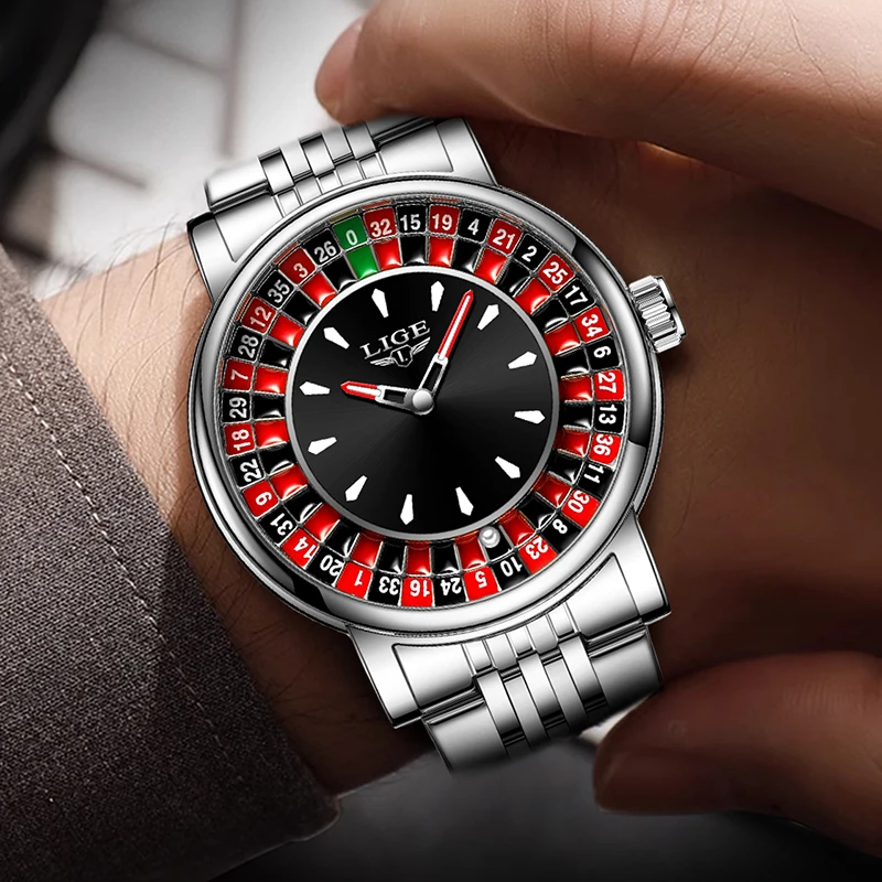 LIGE Sports Watch Men Fashion Top Brand Luxury Creative Game Dial Design Quartz Men Watch Stainless Steel Waterproof Chronograph