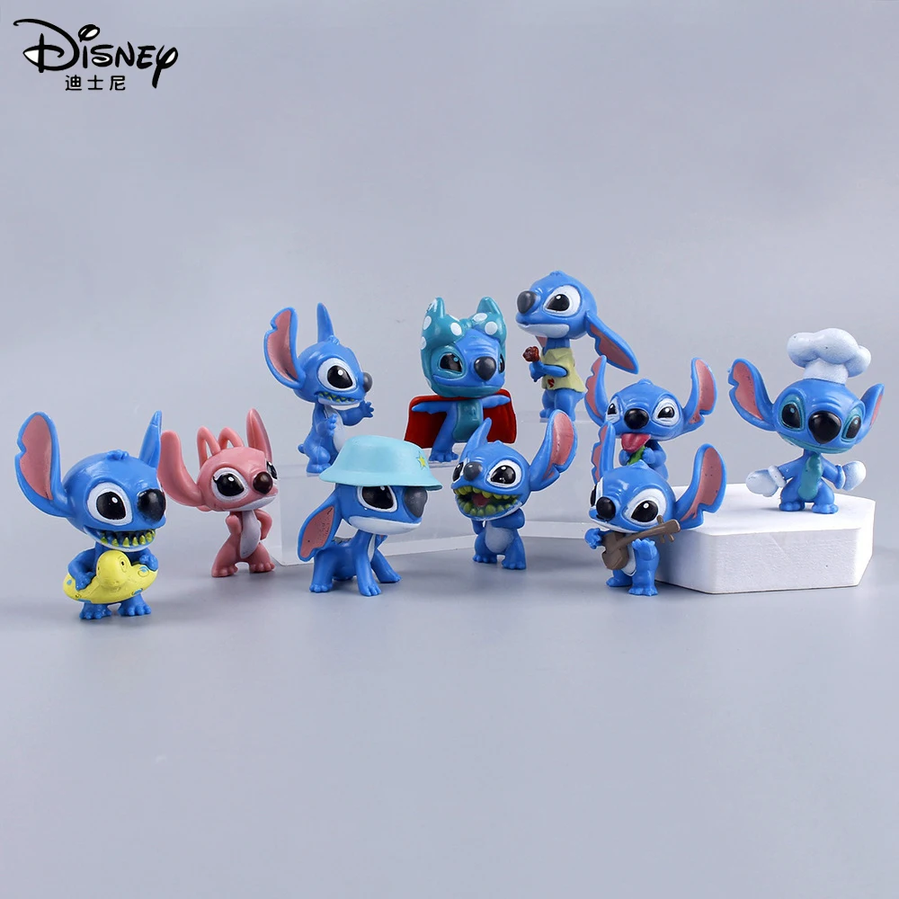 Lilo & Stitch 디즈니 PVC 인형 장난감, 케이크 장식, 애니메이션 인형, 액션 피규어, 자동차 장식 모델, 어린이 생일 선물
