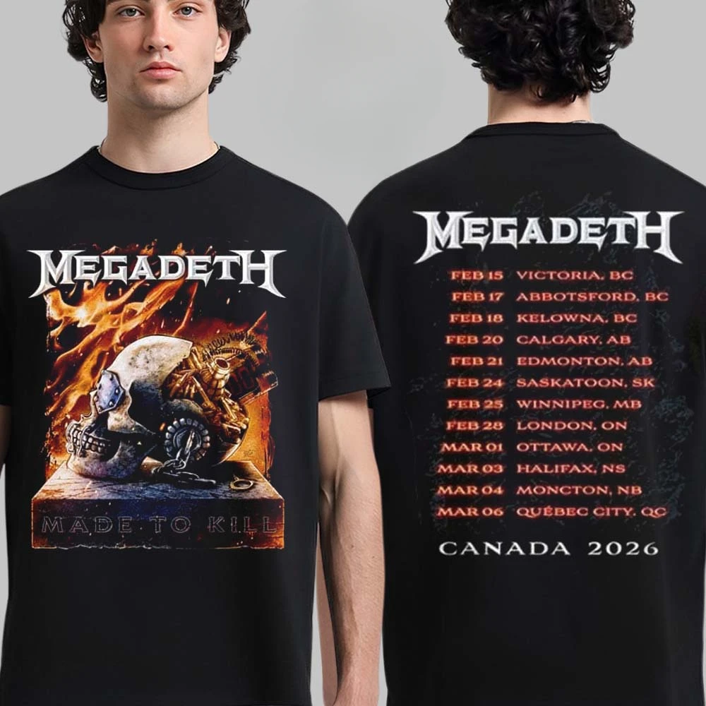 Seltenes Megadeth Cotton Band Shirt, Unisex, Sommer, kurzärmelig, modisches Marken-T-Shirt, luxuriöses, lässiges Vintage-T-Shirt – Detail 3