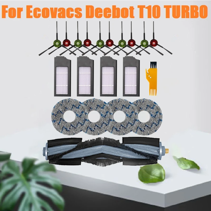 

20Pcs Accessories For Ecovacs Deebot T10 TURBO Vacuum Cleaner Main Side Brushe Hepa Filter Mop Cloth Replacement Kit
