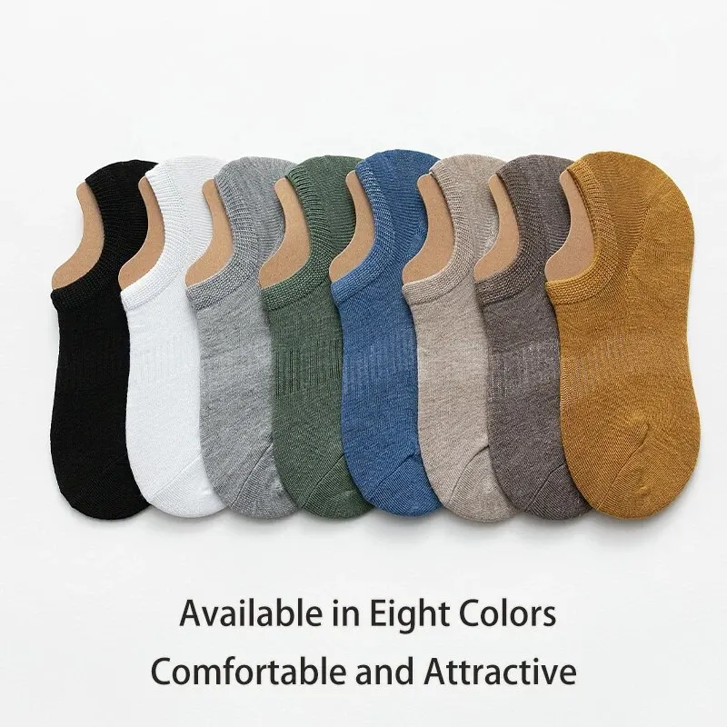 5 Pairs of Men's and Women's Spring and Summer Thin Solid Color Simple Fashionable and Comfortable Sports Invisible Socks 2