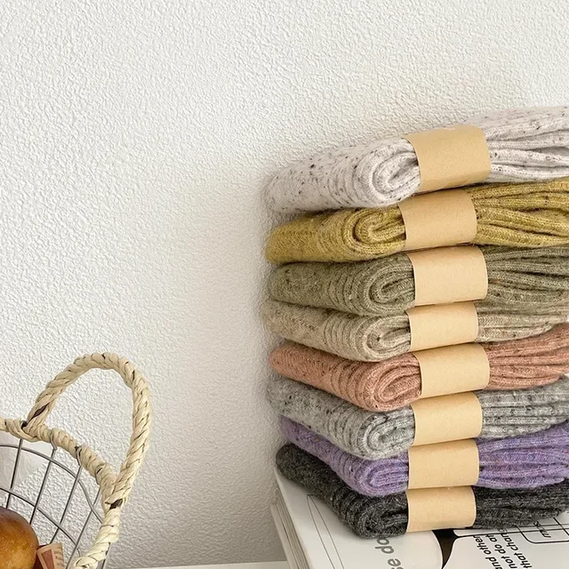 Women Socks Wool Cashmere Thick Warm Winter Long Socks Japanese Fashion Solid Color Thermal Floor Sleeping Socks Christmas Gifts 2