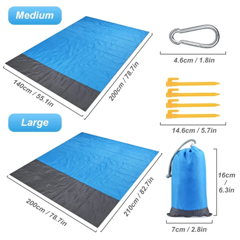Waterproof Beach Mat Extra Large Outdoor Camping Mat Blanket Folding Sand Free Pocket Mattress Portable Lightweight Picnic Mats 4