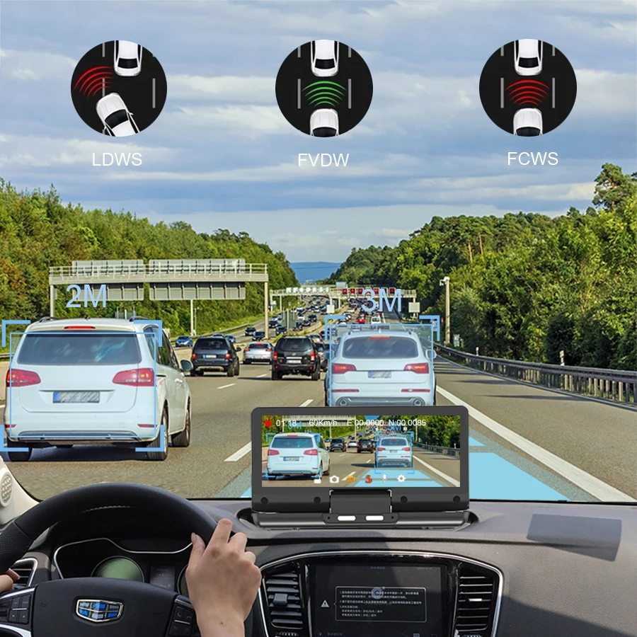 7" GPS black box WIFI Bluetooth ADAS 24h Park Monitor Car Dvr Mirror Dash Cam for car Dual camera Recorder 4G Dashboard 2GB+32GB