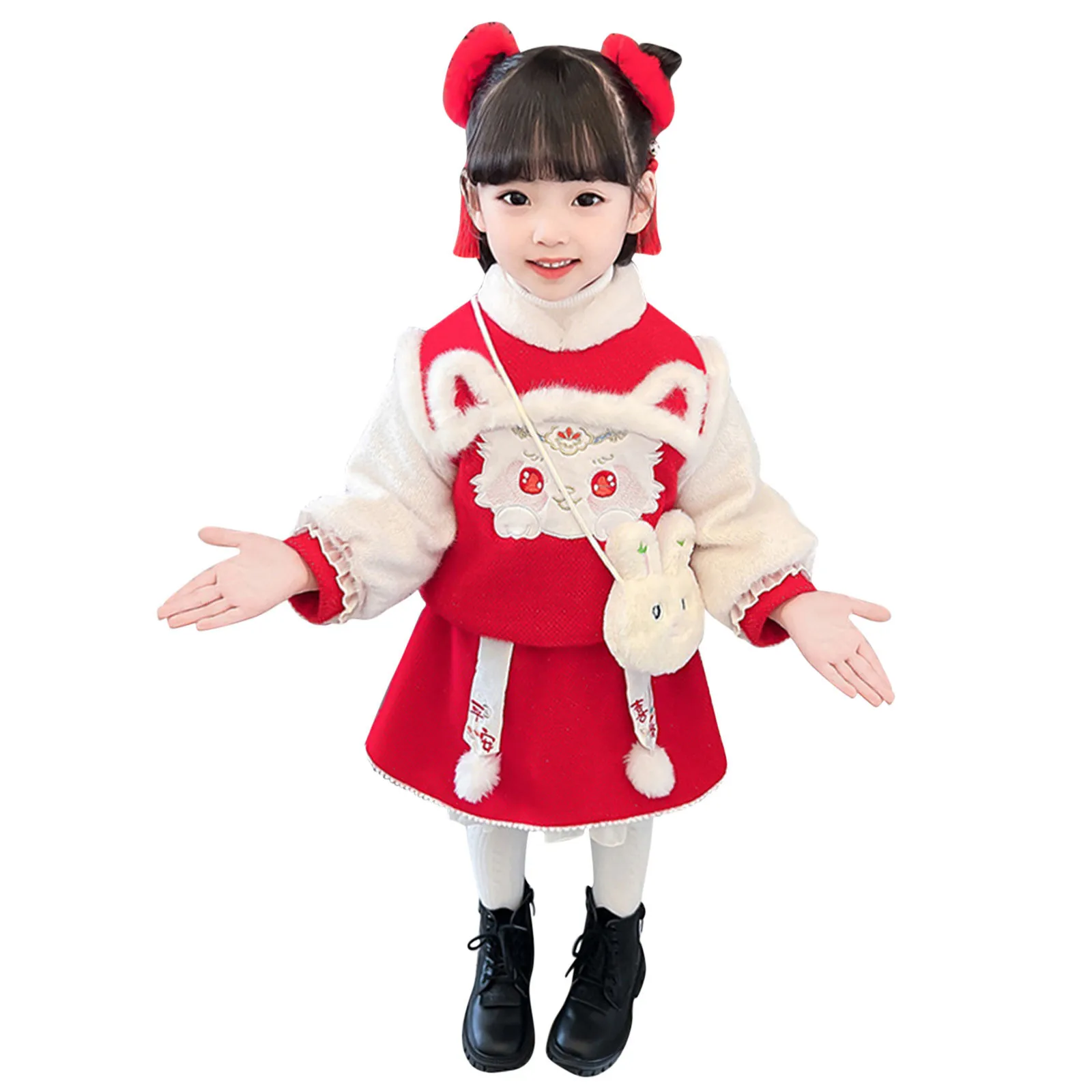 6 Month Baby Girl Outfit Toddler Kids Baby Children Hanfu Winter Bunny