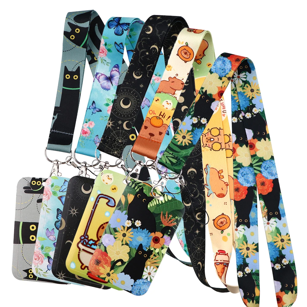 Porte Badge Tour De Cou Badge Avec Porte-cartes Lanyard Strap Neck Avec Swivel Lobster Clasp