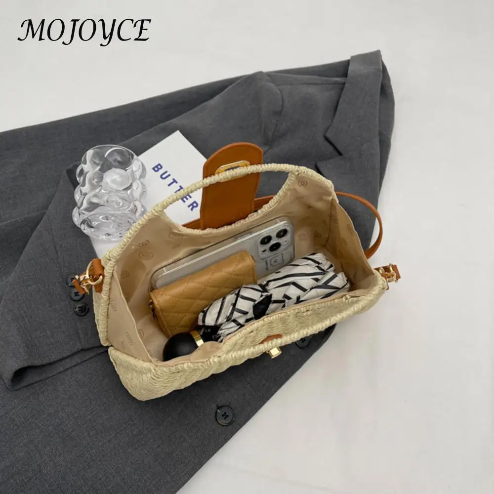 Women Crossbody Bags Handmade Summer Woven Shell Hand-Woven Bag Fashion Holiday Casual Simple Elegant Lady Beach Purse
