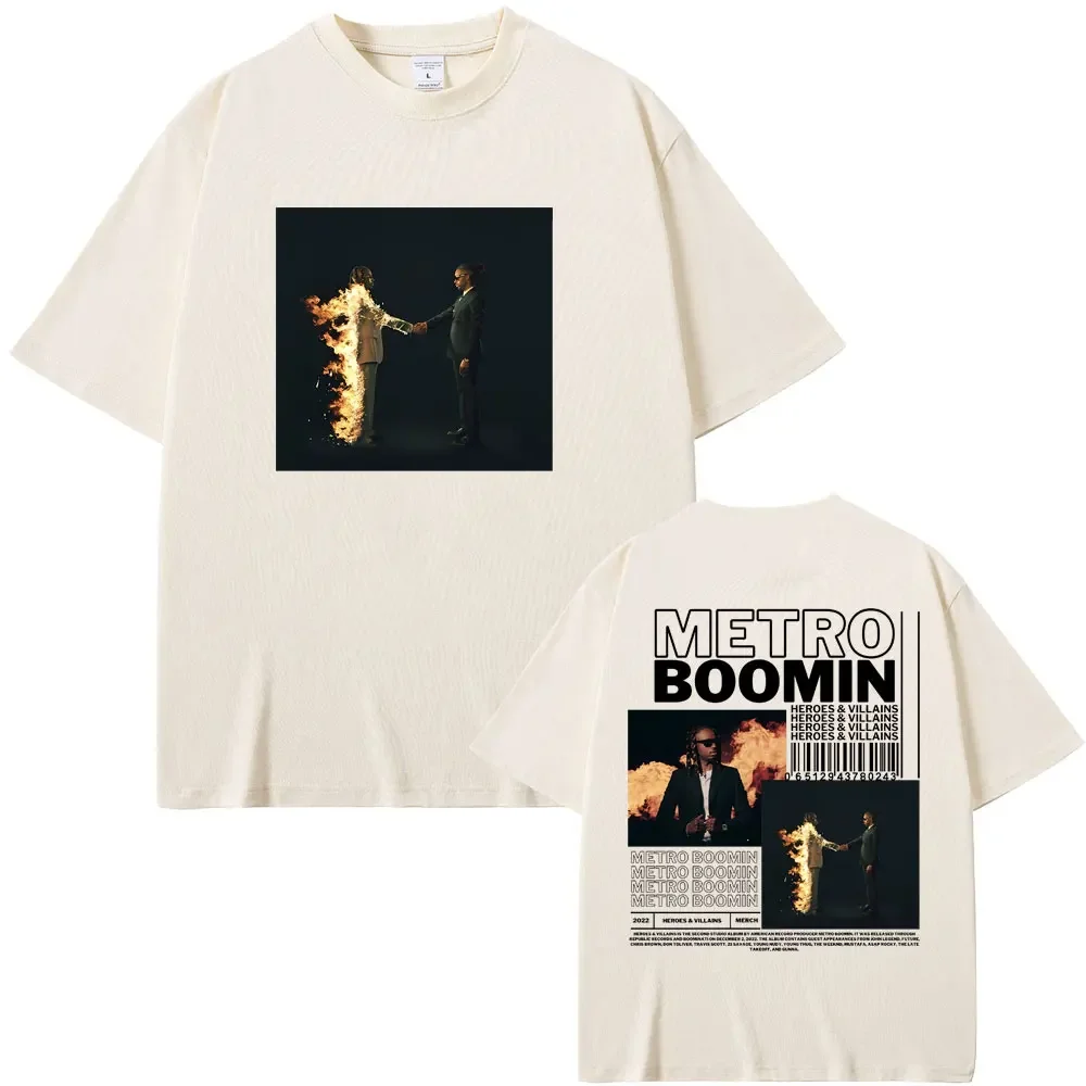 

Rapper Metro Boomin Heroes & Villains Music Album Graphics Tshirt Men Hip Hop Oversized T-shirts Male Vintage Streetwear Tees