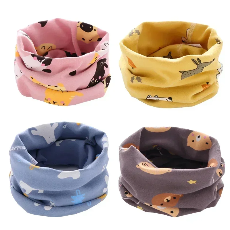 Winter Children Warmer Neck Scarf for Kids Boys Girls Neckerchief Cute Baby Cartoon Scarf Soft Neck Collar Children&acute;s Scarves