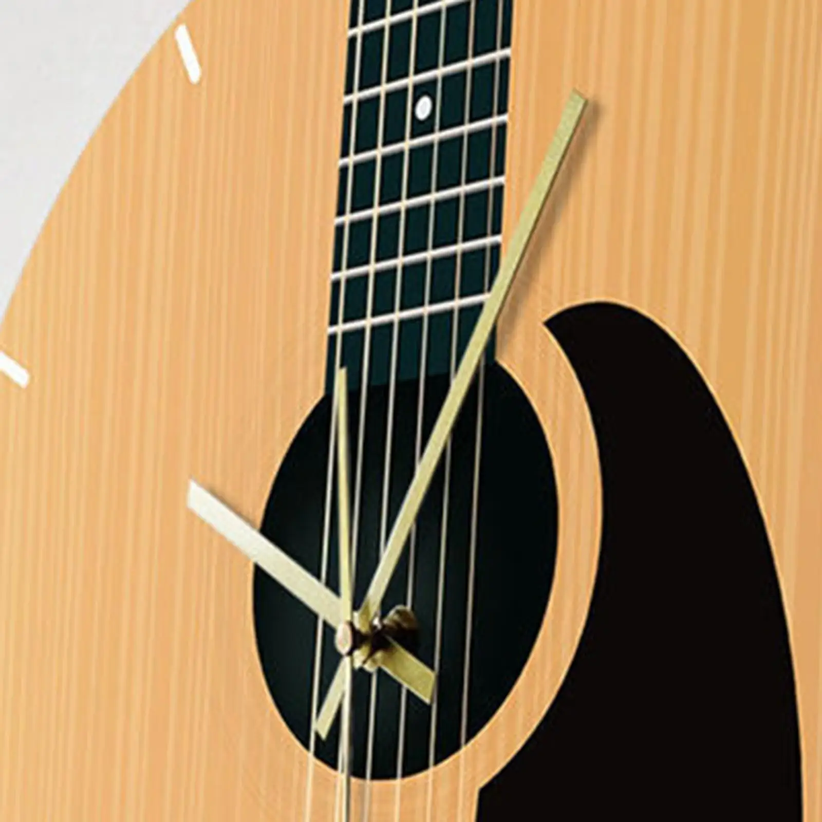 30cm Guitar Wall Clock Music Hanging Instrument Wall Art Home Decor No Ticking for Bedroom Living Room Gift