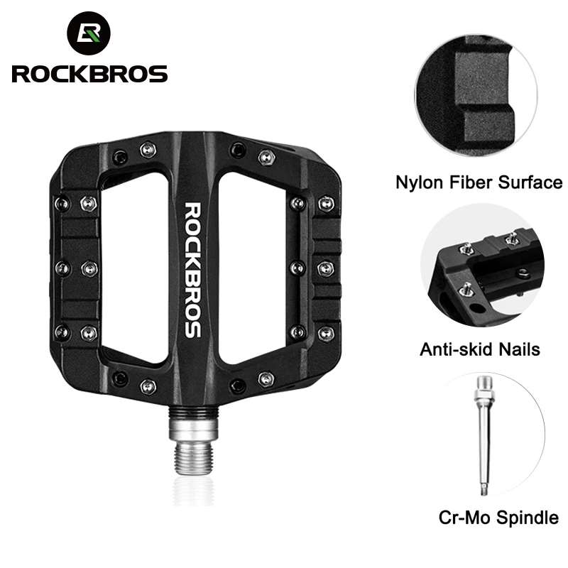 ROCKBROS Bicycle Pedal Road BMX Mountain Bike Flat Pedals Nylon