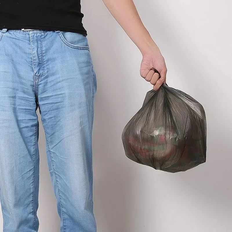 Black Household Disposable Garbage Bag Kitchen Bathroom Storage Garbage Bin Lining Flat Top Cleaning Bag 100PCS/Pack, trash bags,disposable trash bags,garbage bags