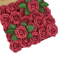 Elegant Foam Rose Bouquets - Perfect for Weddings, Gifts, and Decor (Wine red)