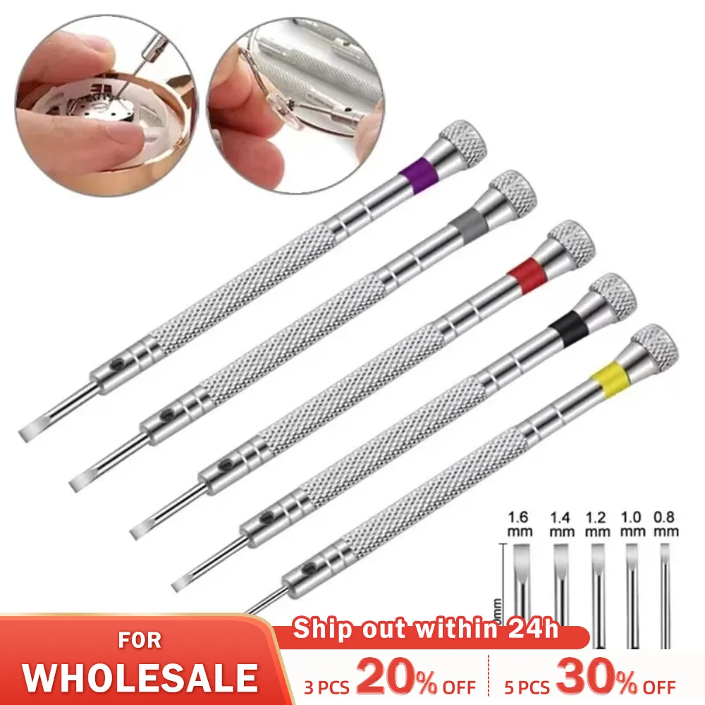 5 pcs/세트 0.8-1.6mm 스틸 스크루 드라이버 시계 수리 휴대용 시계 도구 밴드 제거 미니 링크 핀 시계 제작자 도구