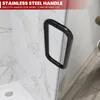 28" W*72" H, Frameless Shower Door in Matte Black, 5/16"(8mm) Clear Tempered Glass Hinged Shower Door with Seal Strip and Handle 3