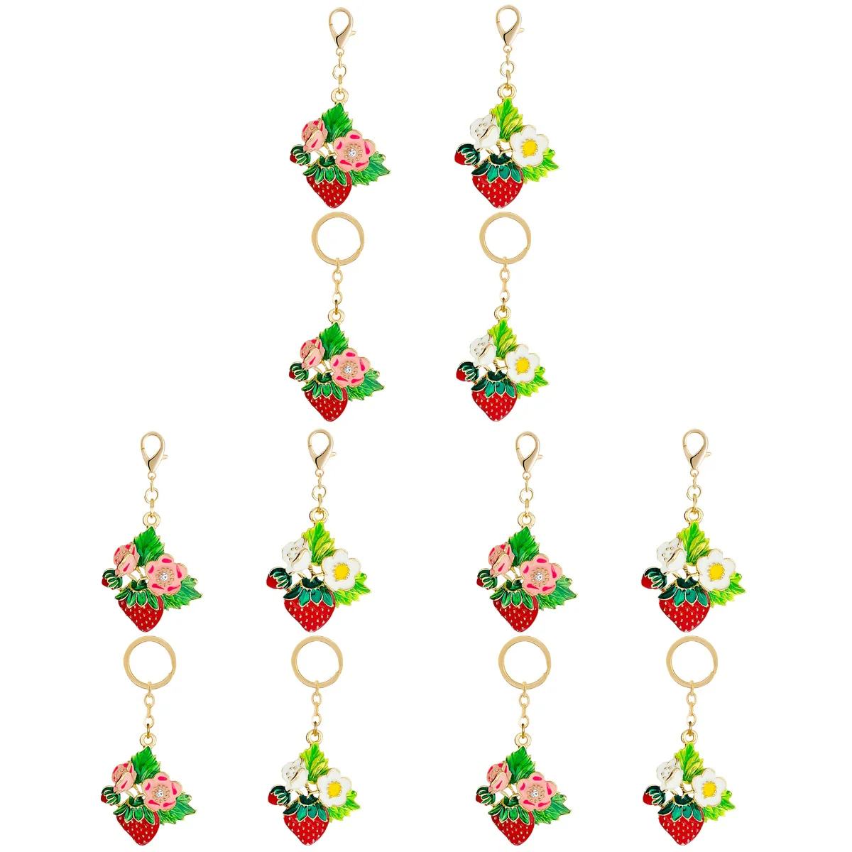 

12 Pcs Pineapple Keychain Car Trawberry Fruit Hanging Pendant Keychains Bag Holder for