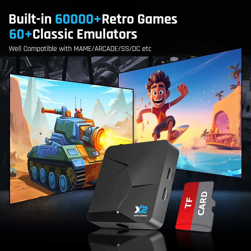 Ретро Игровая Консоль X2 С 60000 + Играми Для MAME/Sega Saturn/DC.