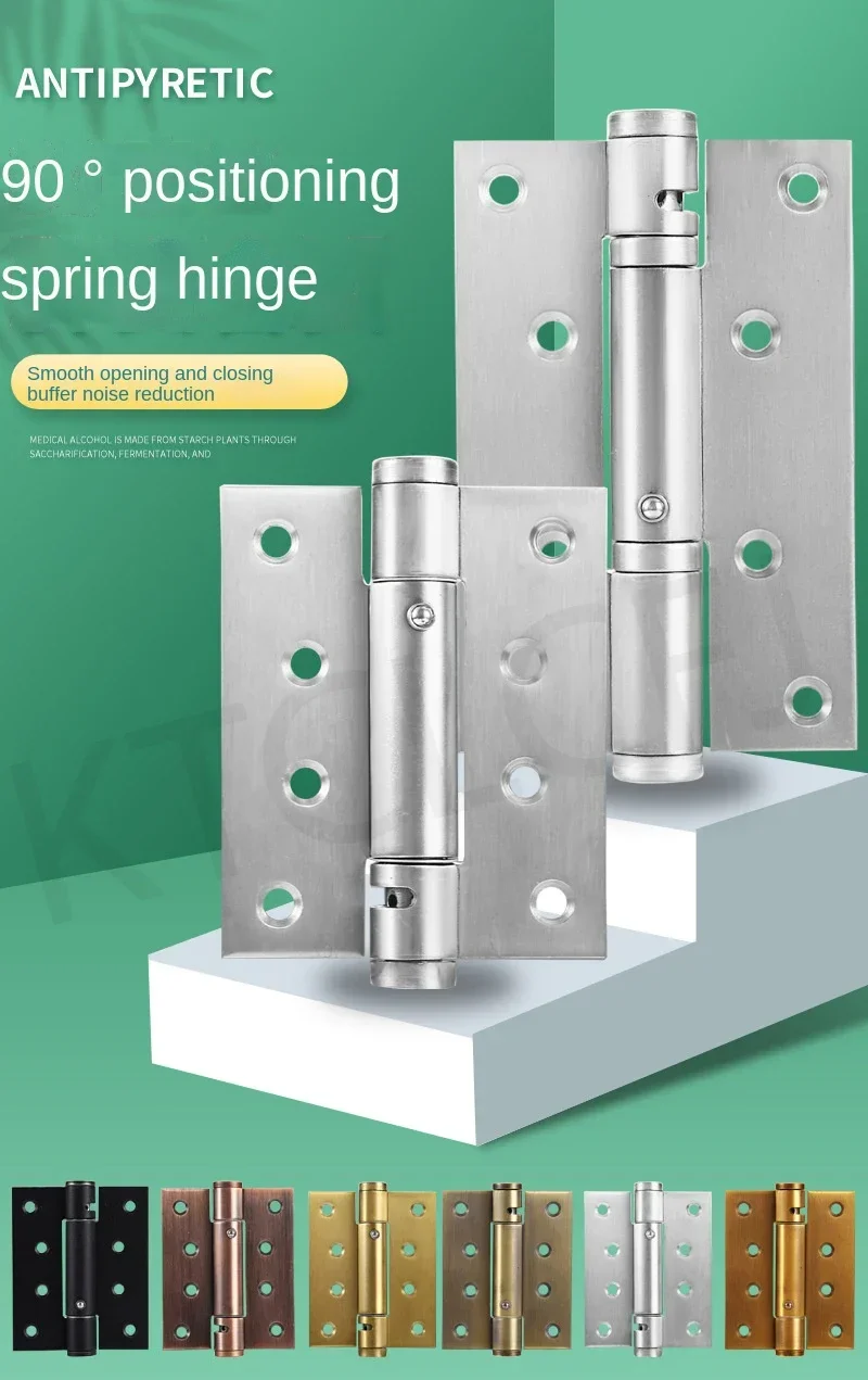 Description Picture 2 of item4 "5" 304 Stainless Steel Spring Hinge Hydraulic Buffer Invisible Door Damping Hinge Automatic Door Closing Rebound Door Closer