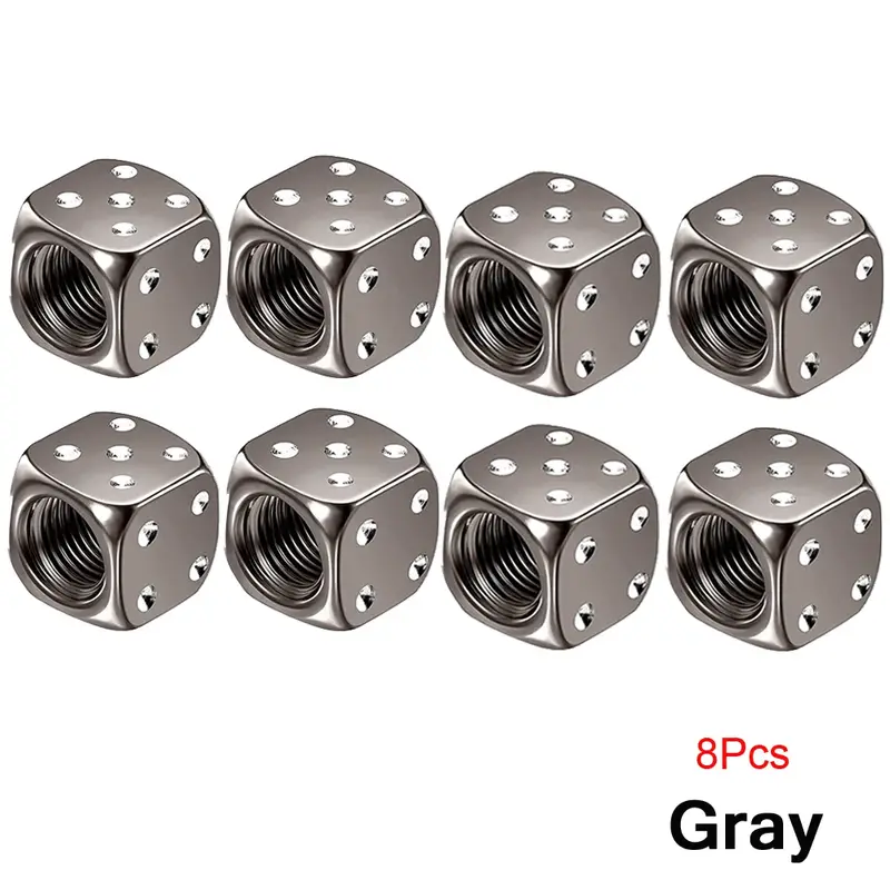 DSYCAR 2/8Pcs Aluminum Tire Valve Caps Dice Wheel Stem Tyre Tire Wheel Stem Air Valve Dust Cover for Car Truck Motocycle Bike - Image 24