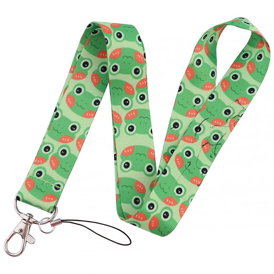 緑のカエルかわいいストラップネックストラップストラップキー ID