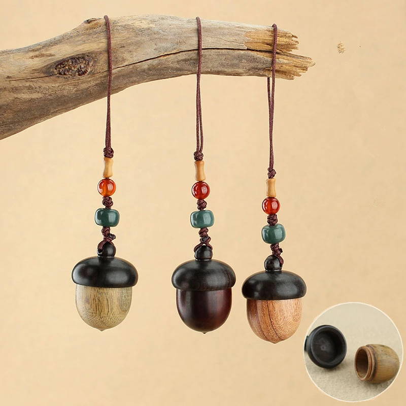 Decor Decoration Acorn Wooden Nut Pendants Wood Nut Pendants