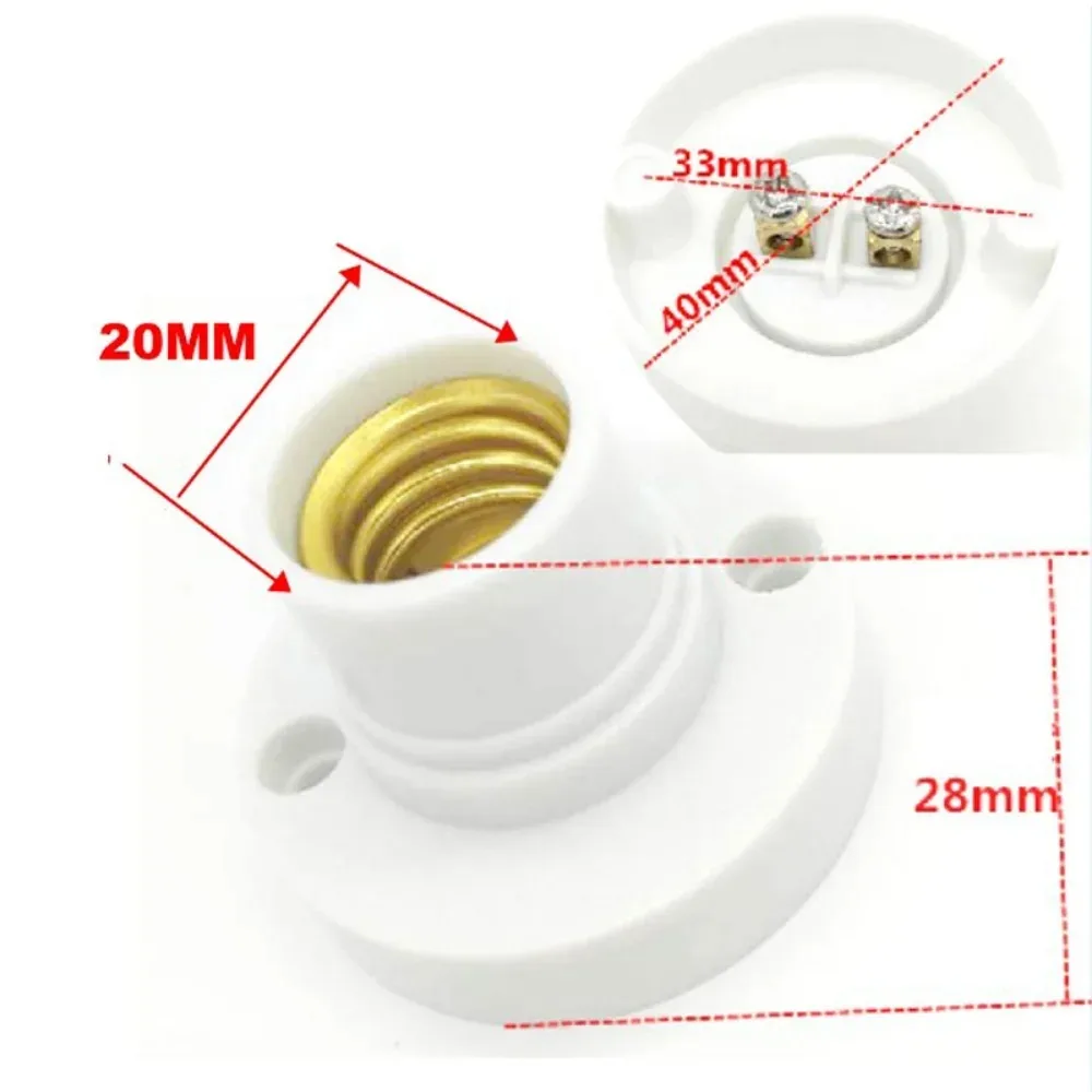 10PCS High Quality New Screw Lamp Base E14 Lamp Holder Socke Base Light Bulb Socket Holder Adapter Lamp Durable