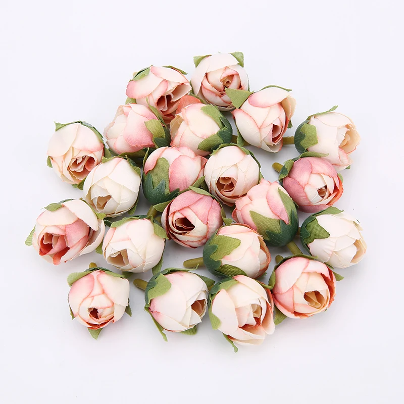 10-Piece Set of Rose Tea Buds Artificial Silk Flowers