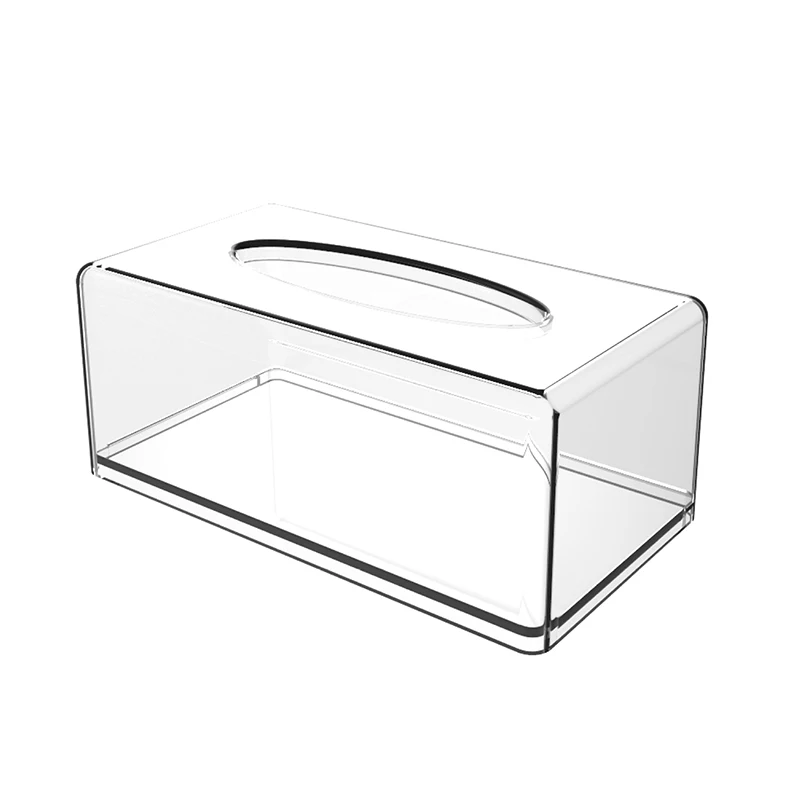 New Clear Acrylic Tissue Box Holder Tissue Dispenser Napkin Holder Car Home Office Desktop Tissue Storage Box Organizer 3