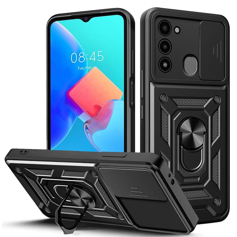 Armor-Capa-for-Tecno-Spark-8C-Case-Slide-Lens-Protect-Stand-Cover-for ...