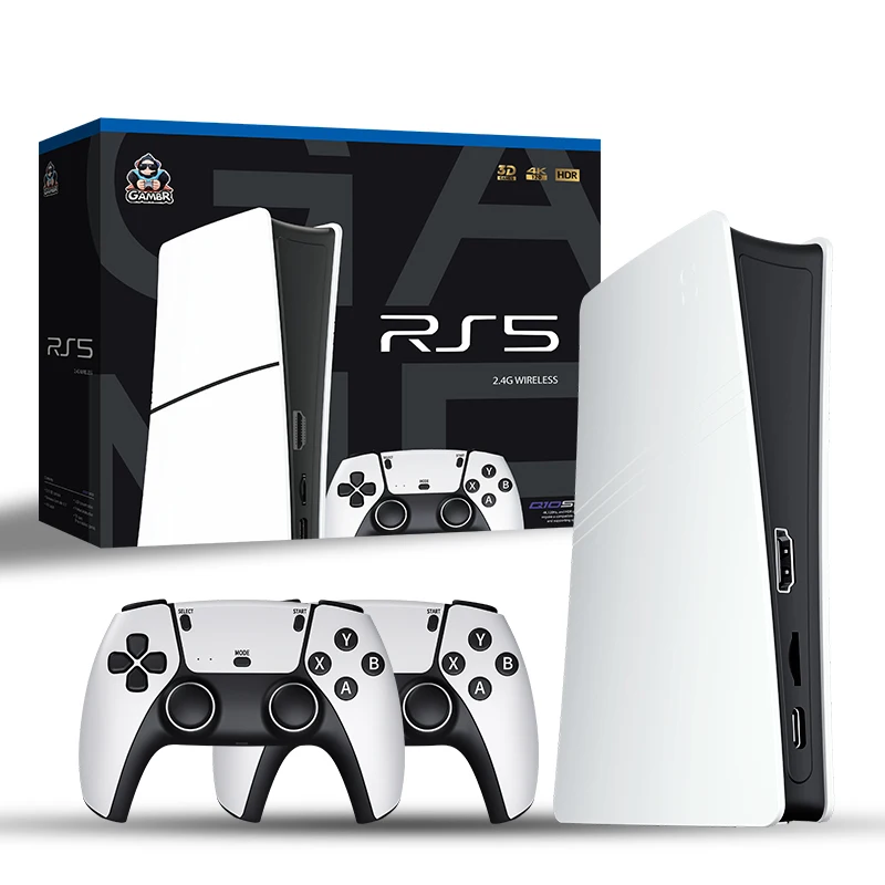 Console di gioco TV RS5 Controller wireless dual stick Gioco 40000 + 128 GB Doppio joystick 4K retrò Adatto per PC, Android, TV USB