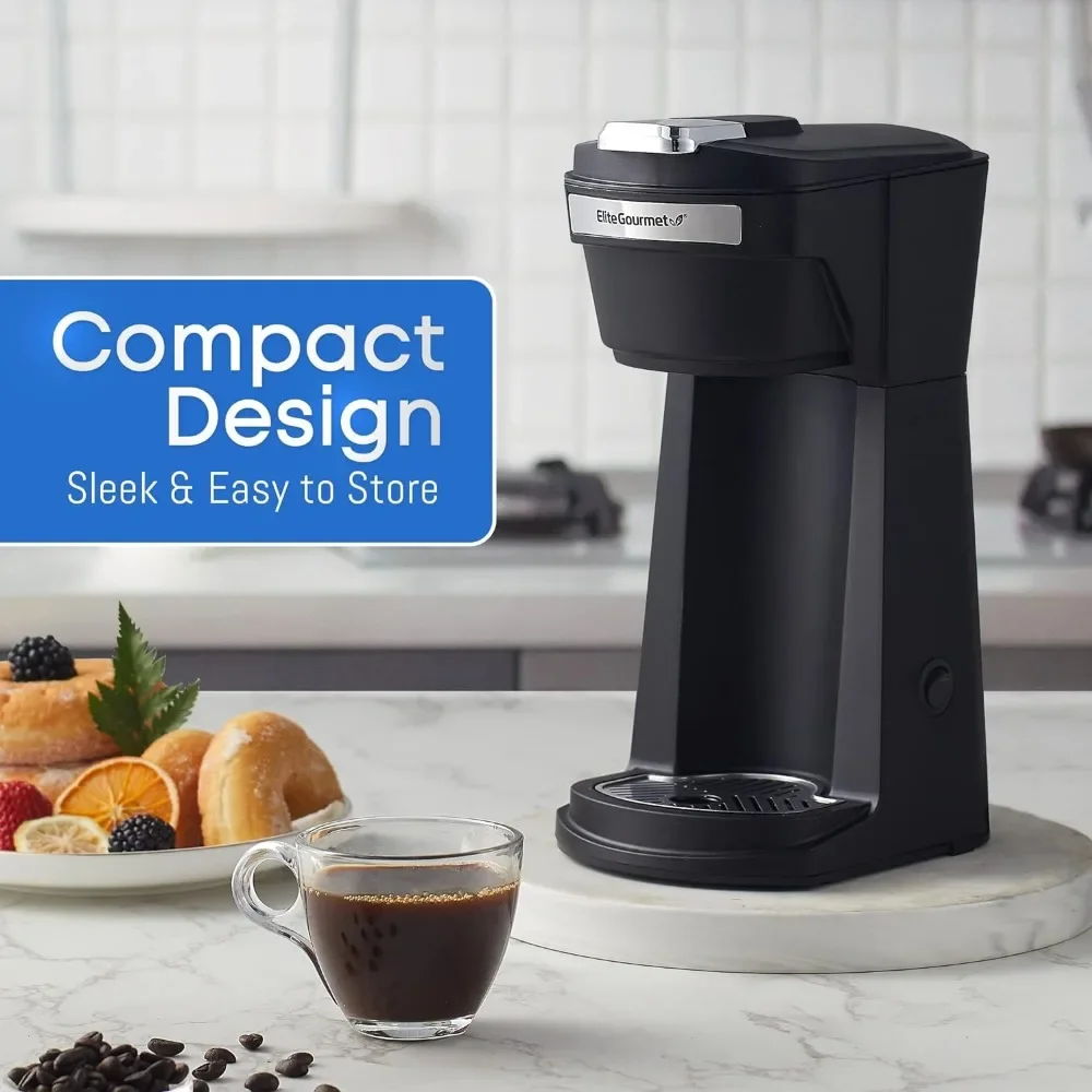 Personal Single-Serve Compact Capsule Coffee Maker Brewer, Compatible with K-Cups and Grounds Coffe Machine