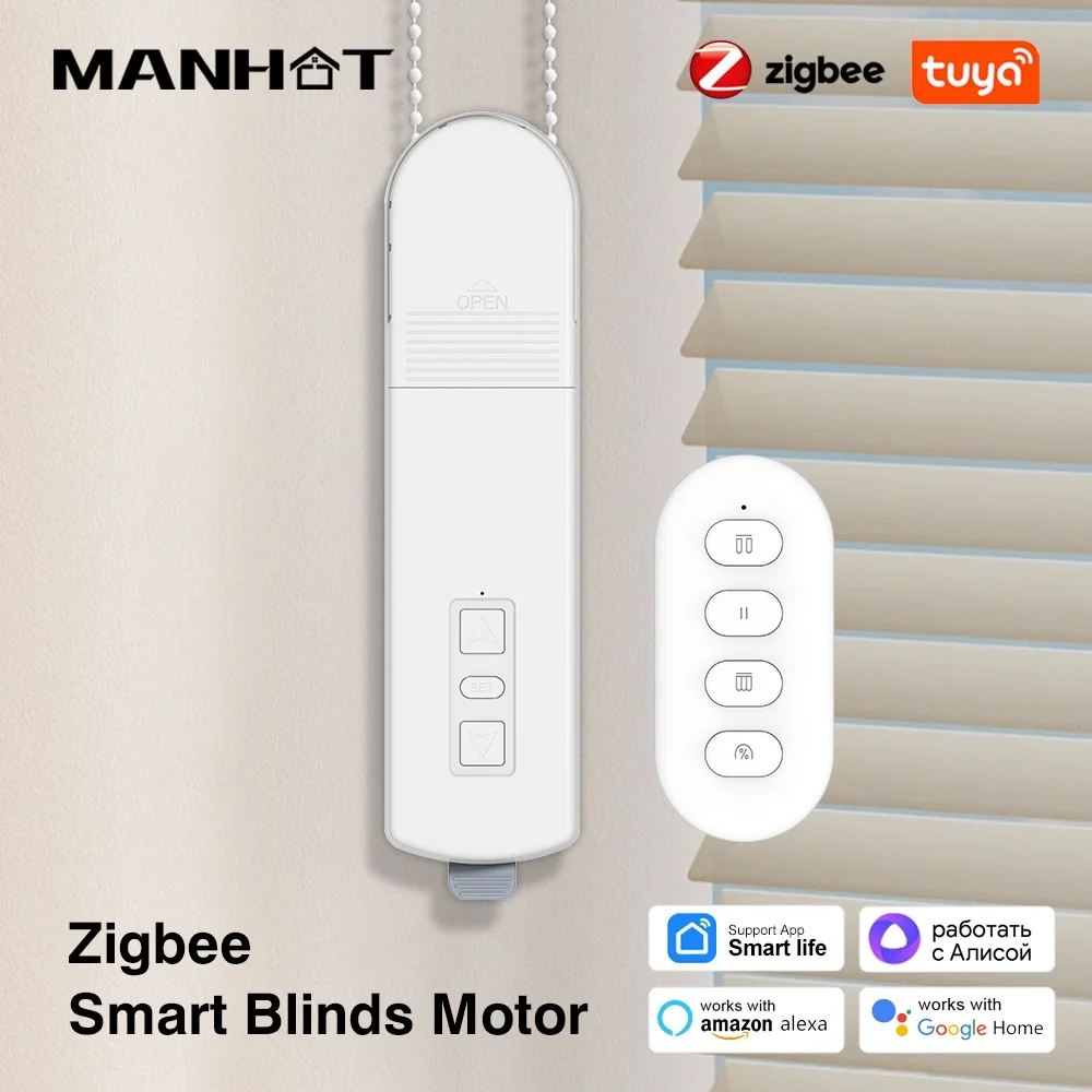 มอเตอร์ม่านไฟฟ้าแบบโซ่ Tuya Smart Zigbee DIY สำหรับม่านม้วน ม่านบังแดด พร้อมรีโมท RF ควบคุมผ่าน Alexa, Google Home และ Alice 1