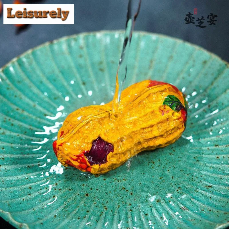 Yixing Purple Clay Peanut Color-changing Tea Pet Antique Tea Games Tea Figurine Play Toys Tea Statue Ornaments Craftsmanship