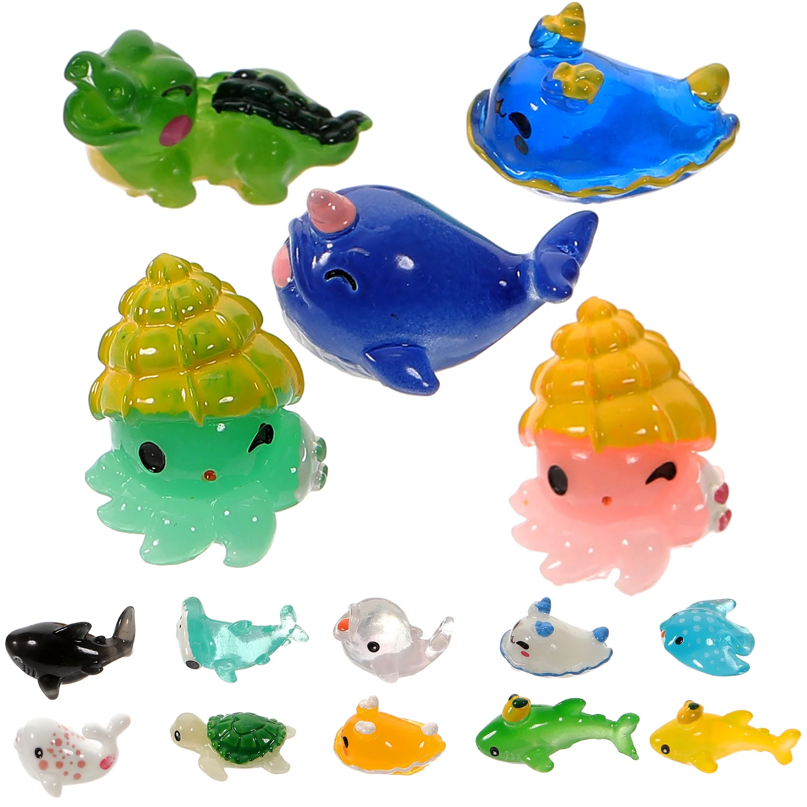 15 Pcs Mini Animal Model Garden Decorations Micro Landscaping Small Home Delicate Resin Decors Sea Ocean House for micro landscape animal model resin filling handmade sea for turtle fish model epoxy filling model jewelry making supplie 264e